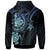 New Caledonia Custom Zip up Hoodie Blue Turtle - Polynesian Pride