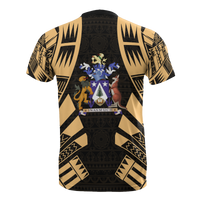 Norfolk Island T Shirt Norfolk Island Coat Of Arms Polynesian Tattoo Gold Style - Polynesian Pride