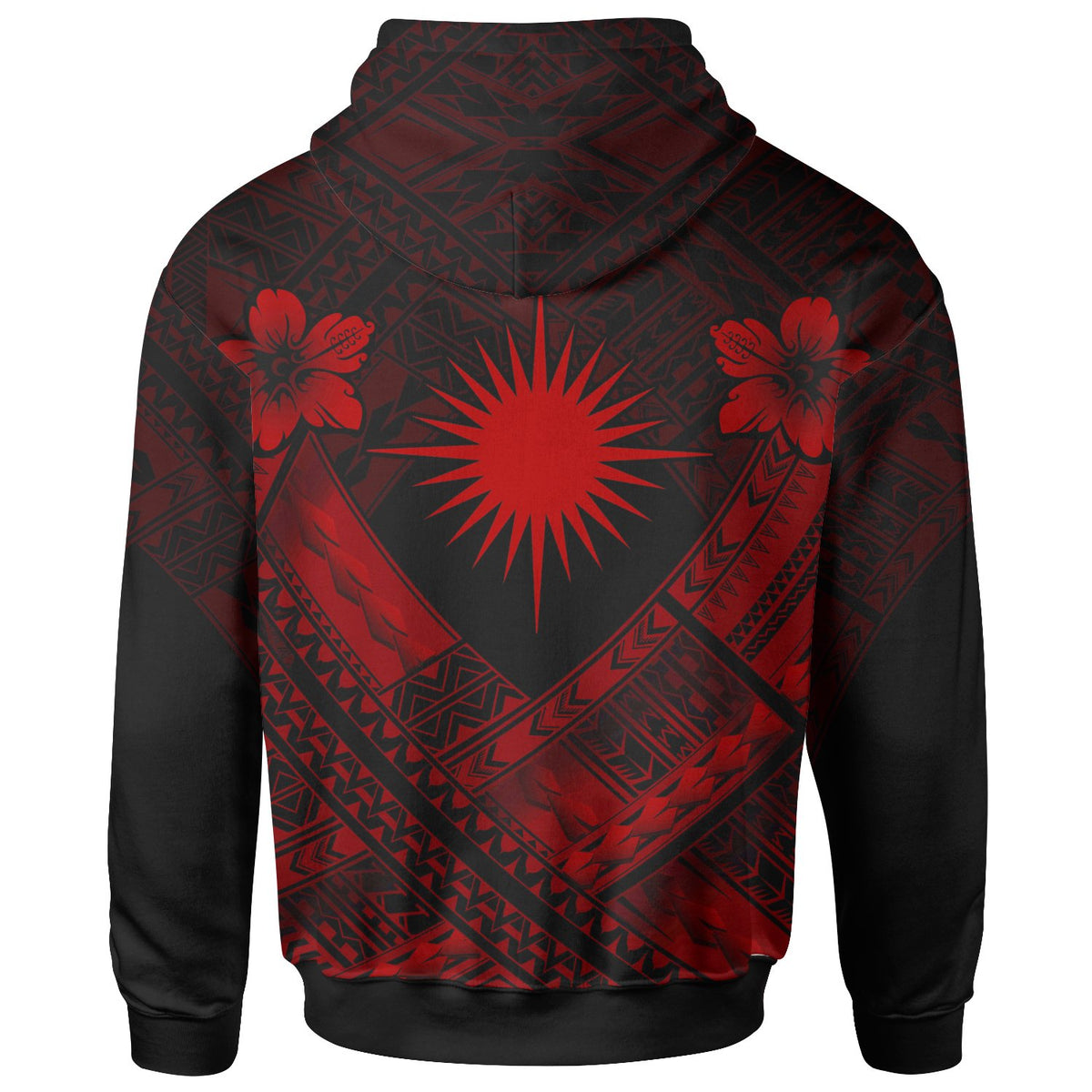 Marshall Islands Polynesian Custom Hoodie Marshall Islands Red Flag Camisole Hibiscus Style - Polynesian Pride