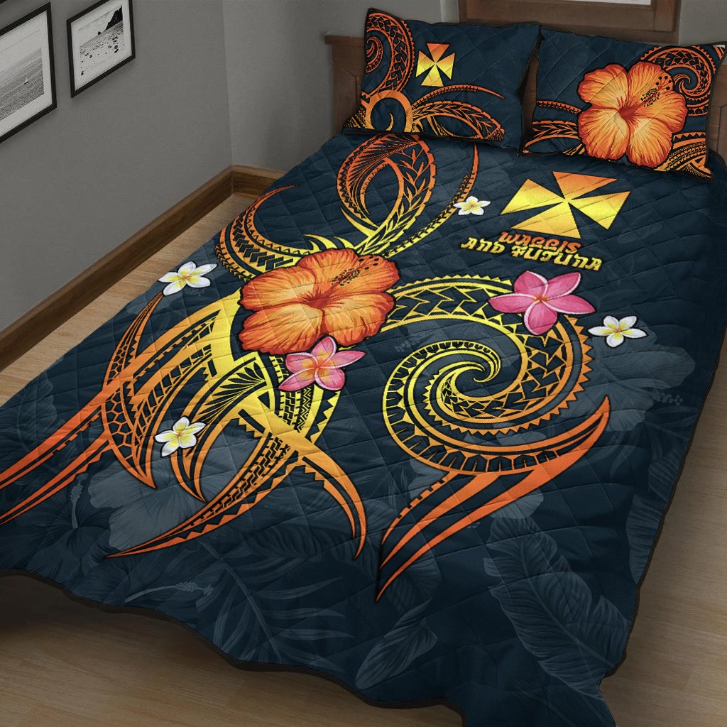 Wallis and Futuna Polynesian Quilt Bed Set - Legend of Wallis and Futuna (Blue) - Polynesian Pride