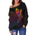 Guam Women's Off Shoulder Sweater - Butterfly Polynesian Style - Polynesian Pride