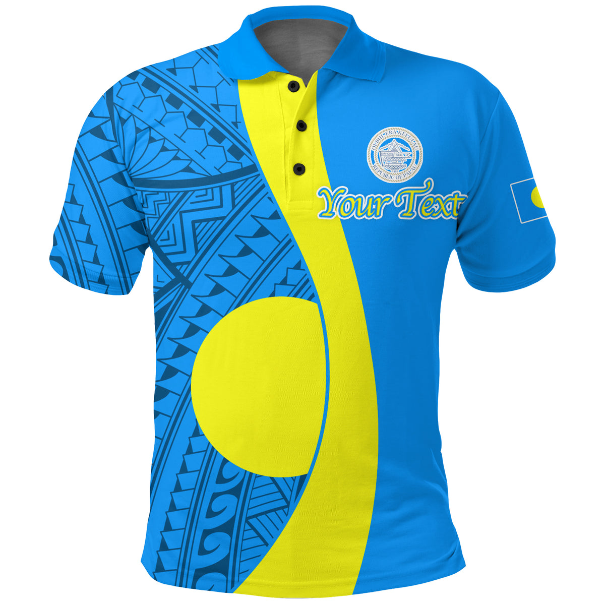 Palau Polo Shirt Tribal Pattern LT12 - Polynesian Pride