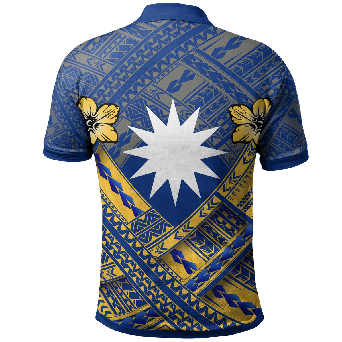 Nauru Polynesian Polo Shirt Nauru Flag Camisole Hibiscus Style - Polynesian Pride