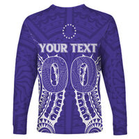 (Custom Personalised) Cook Islands Rarotonga Long Sleeve Shirt - Purple Tribal Pattern - LT12 - Polynesian Pride