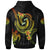 American Samoa Custom Zip up Hoodie Reggae Plumeria Flowers with Spiral Patterns - Polynesian Pride