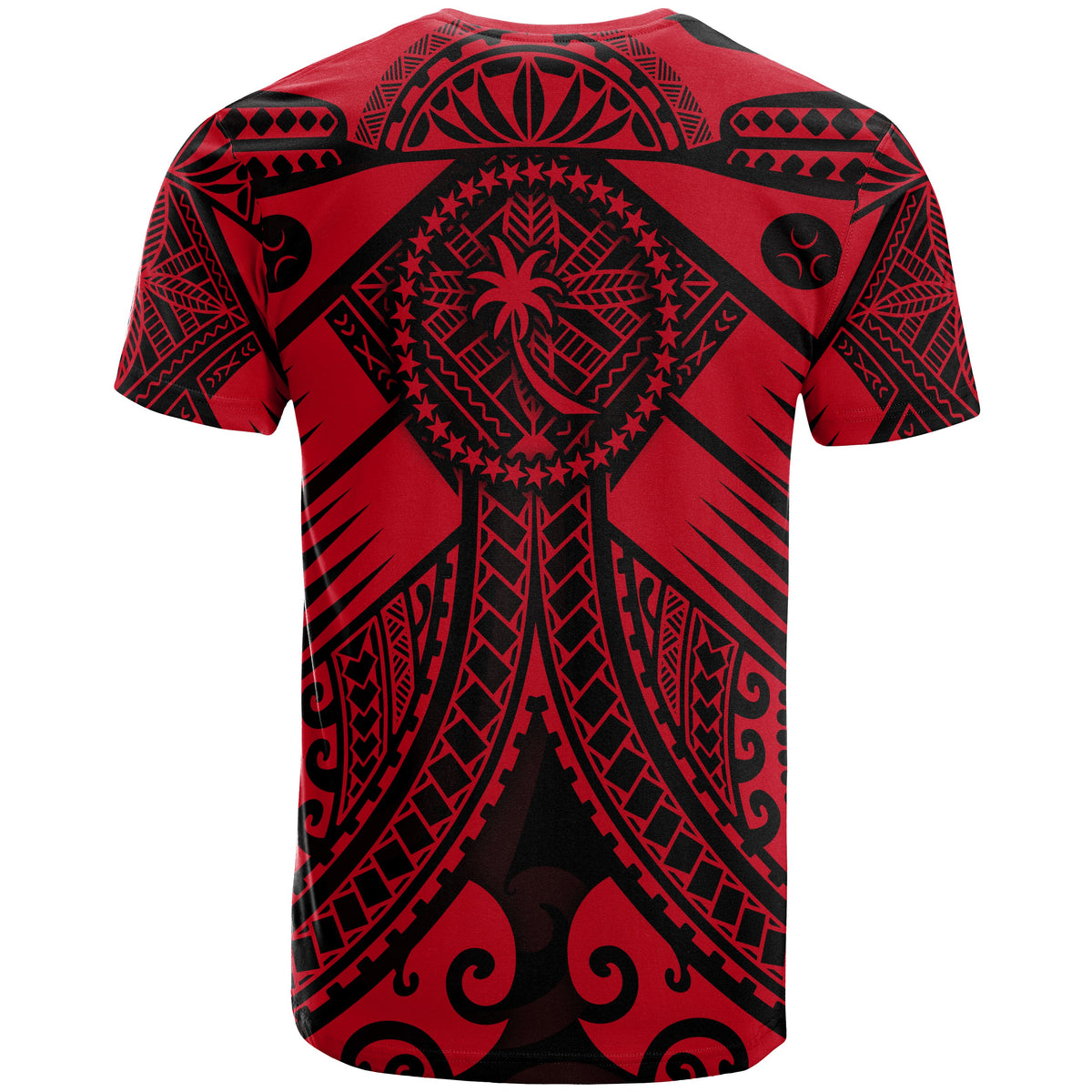 Chuuk T Shirt Red Seal with Polynesian Tattoo - Polynesian Pride