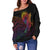 American Samoa Women's Off Shoulder Sweater - Butterfly Polynesian Style - Polynesian Pride