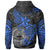 American Samoa Polynesian Zip up Hoodie Blue Seahorse Turtle - Polynesian Pride