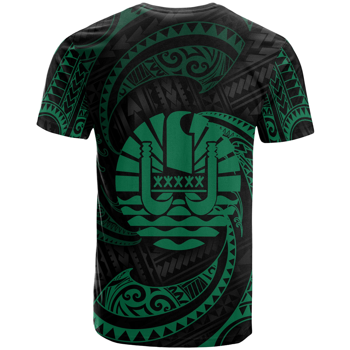Tahiti Polynesian Custom T Shirt Green Tribal Wave - Polynesian Pride