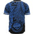 Federated States Of Micronesia Polynesian Custom Personalised Baseball Shirt - Tribal Wave Tattoo Blue - Polynesian Pride