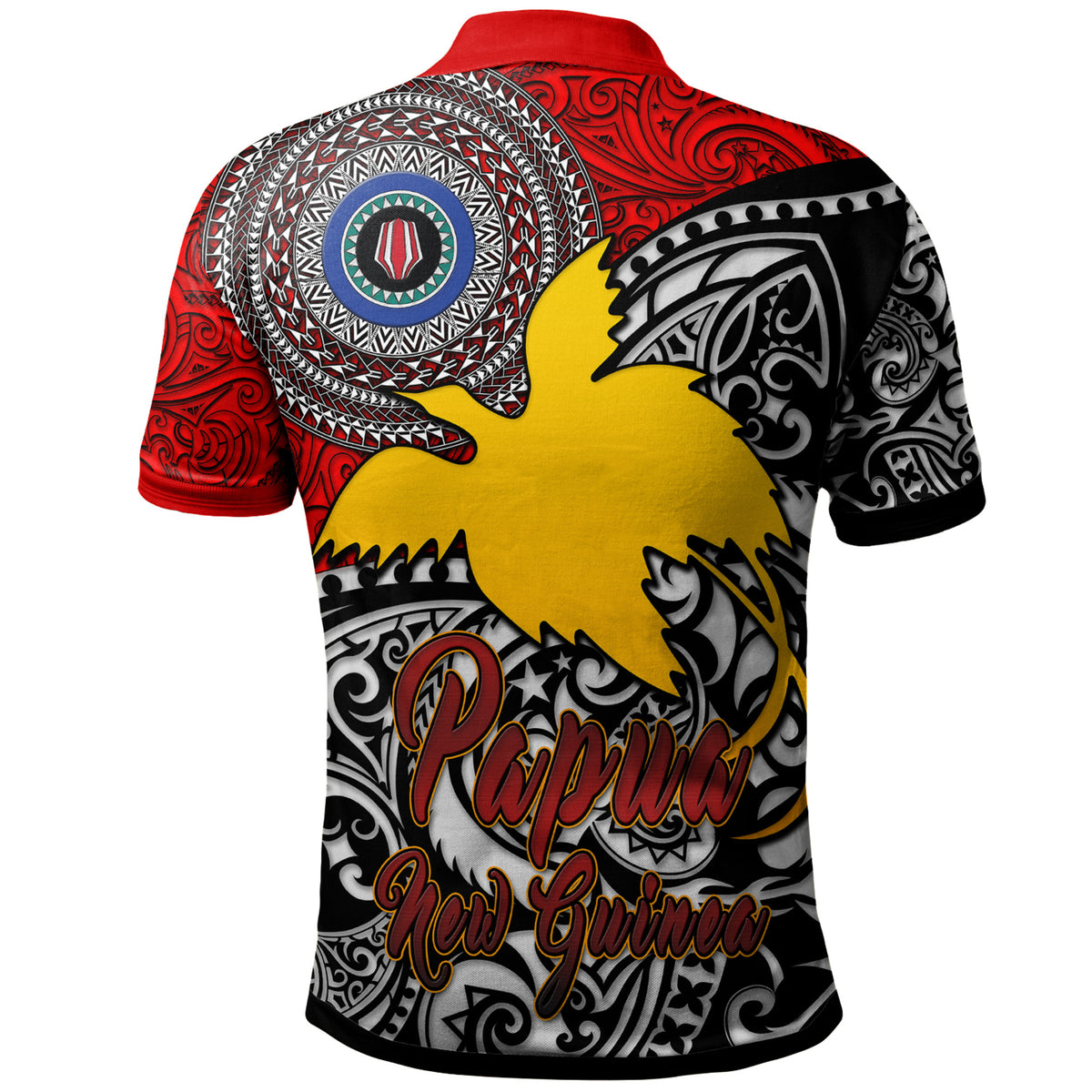 Papua New Guinea Polo Shirt Custom Bougainville Of Papua New Guinea With Polynesian Patterns Polo Shirt - Polynesian Pride