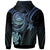 American Samoa Custom Zip up Hoodie Blue Turtle - Polynesian Pride