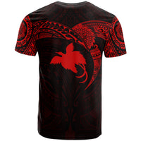 Papua New Guinea Polynesian T Shirt Full Color Heart Shield - Polynesian Pride