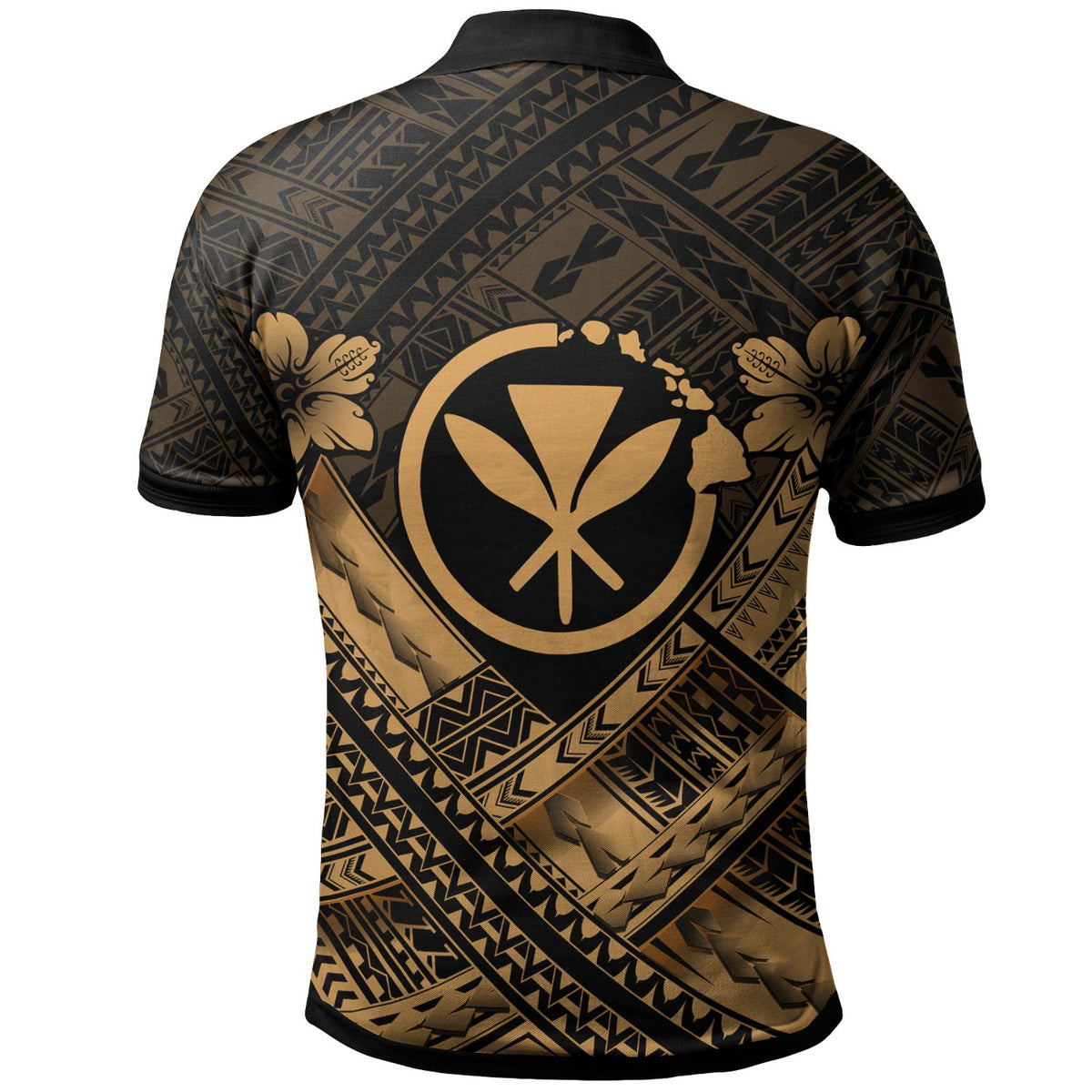 Hawaii Custom Polo Shirt Gold Kanaka Maoli Polynesian Patterns - Polynesian Pride