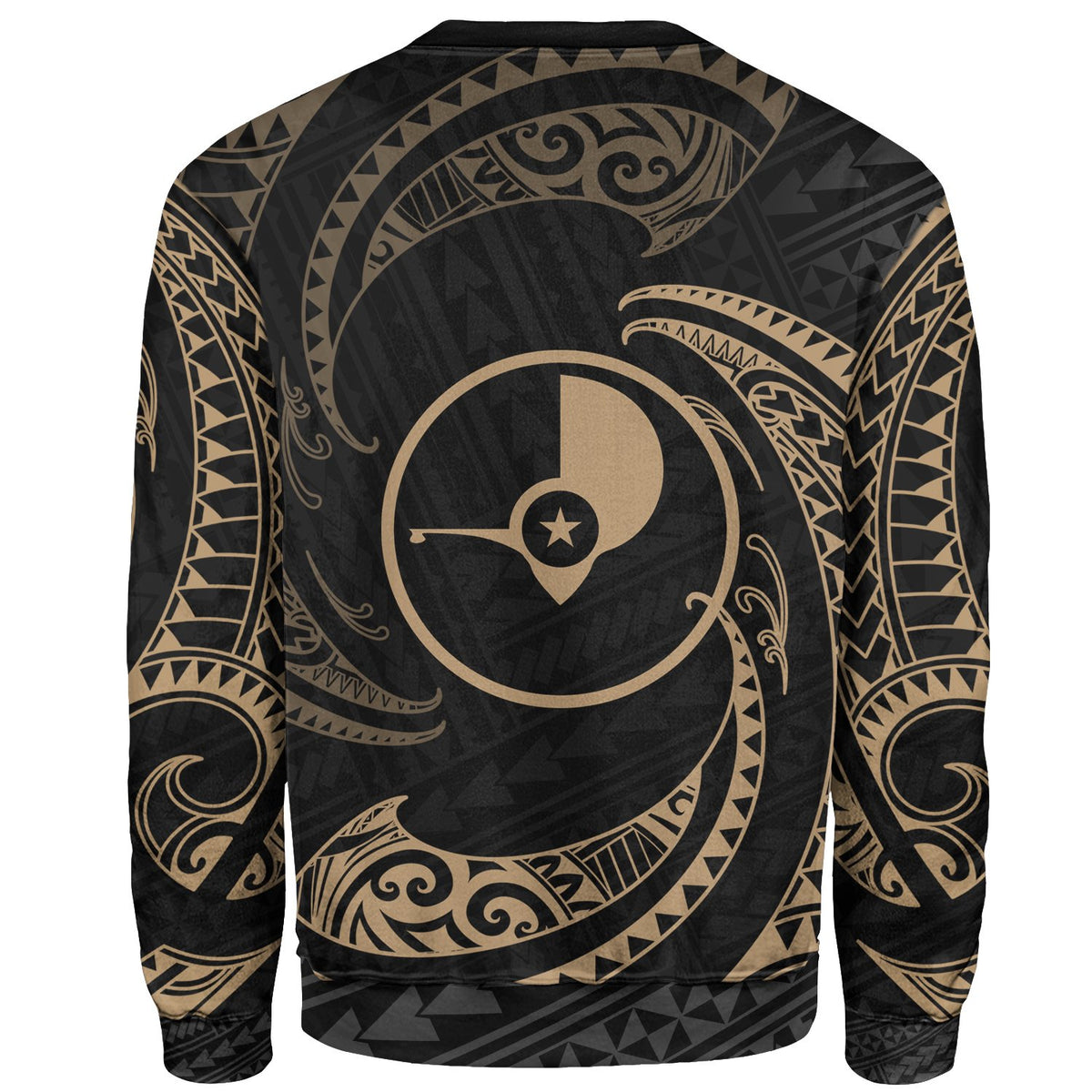 Yap Micronesia Sweater - Gold Tribal Wave - Polynesian Pride
