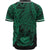 Samoa Polynesian Baseball Shirt - Tribal Wave Tattoo Green - Polynesian Pride