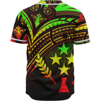 Kosrae State Baseball Shirt - Reggae Color Cross Style - Polynesian Pride