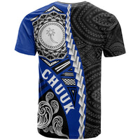 Chuuk Micronesia Custom T Shirt Wave Tattoo Flag Style - Polynesian Pride