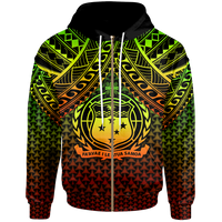 Polynesian Samoa Custom Zip up Hoodie Reggae Vintage Polynesian Patterns Unisex Reggae - Polynesian Pride