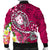 Fiji Custom Personalised Men's Bomber Jacket - Turtle Plumeria (Pink) - Polynesian Pride