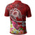 FSM Custom Polo Shirt Turtle Plumeria (Red) - Polynesian Pride