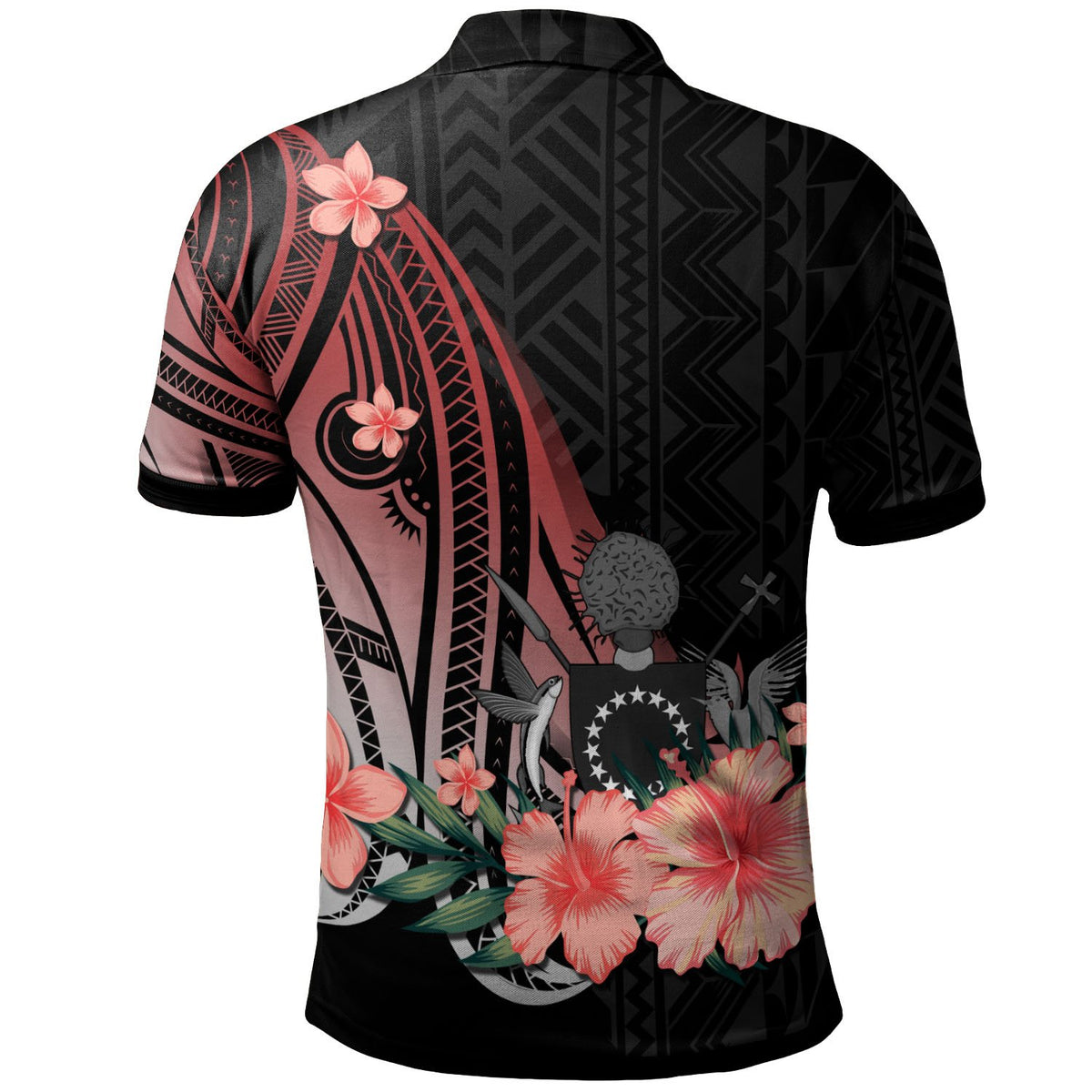 Cook Islands Custom Polo Shirt Red Polynesian Hibiscus Pattern Style - Polynesian Pride