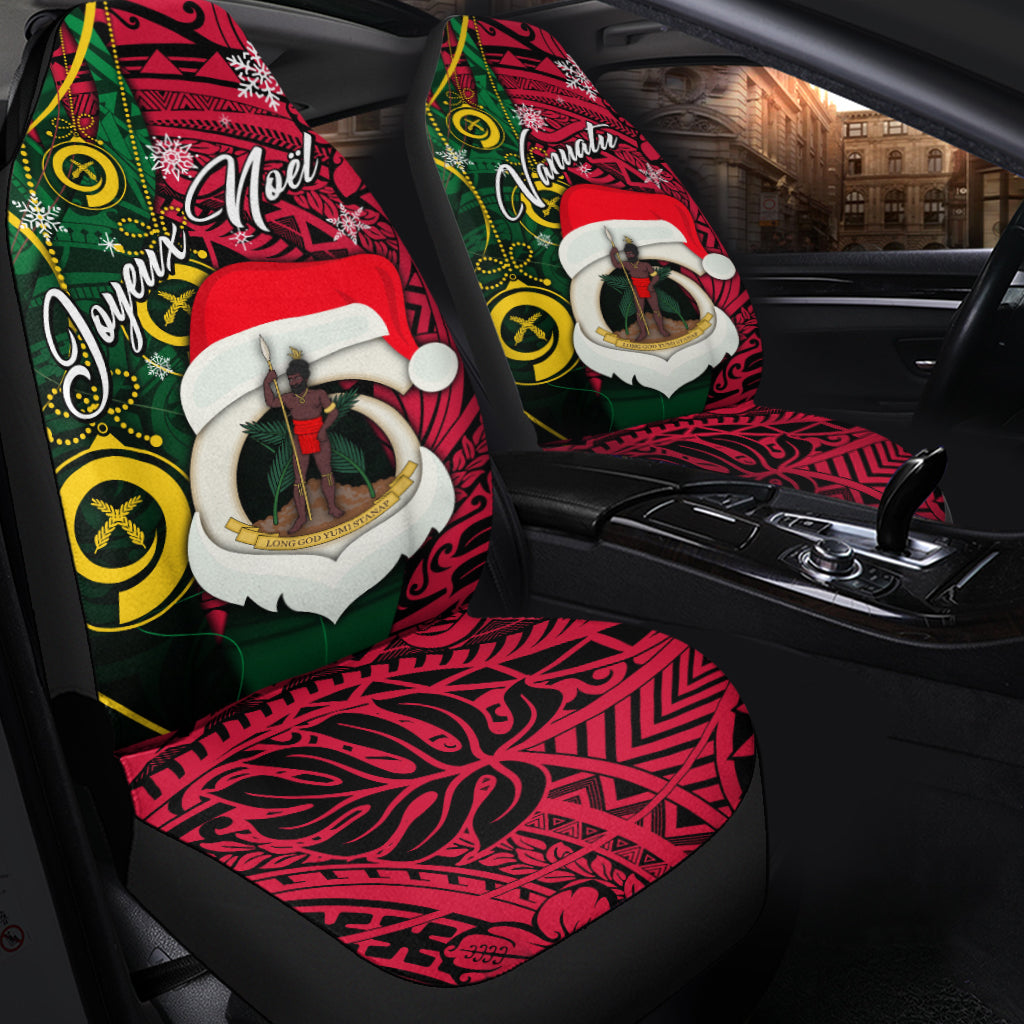 Vanuatu Christmas - Joyeux Nol Santas God Yumi Car Seat Covers - LT2 - Polynesian Pride