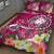 Fiji Custom Personalised Quilt Bed Set - Turtle Plumeria (Pink) - Polynesian Pride