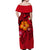 Polynesian Off Shoulder Dress - Red Hibiscus - LT12 - Polynesian Pride