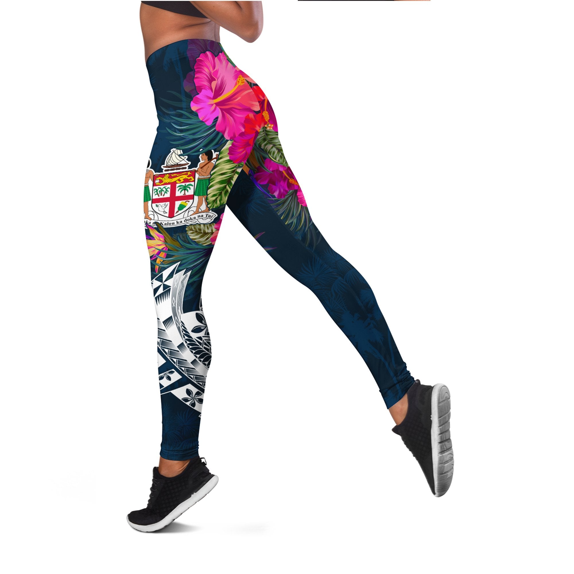 Fiji Leggings - Fiji Summer Vibes Blue - Polynesian Pride