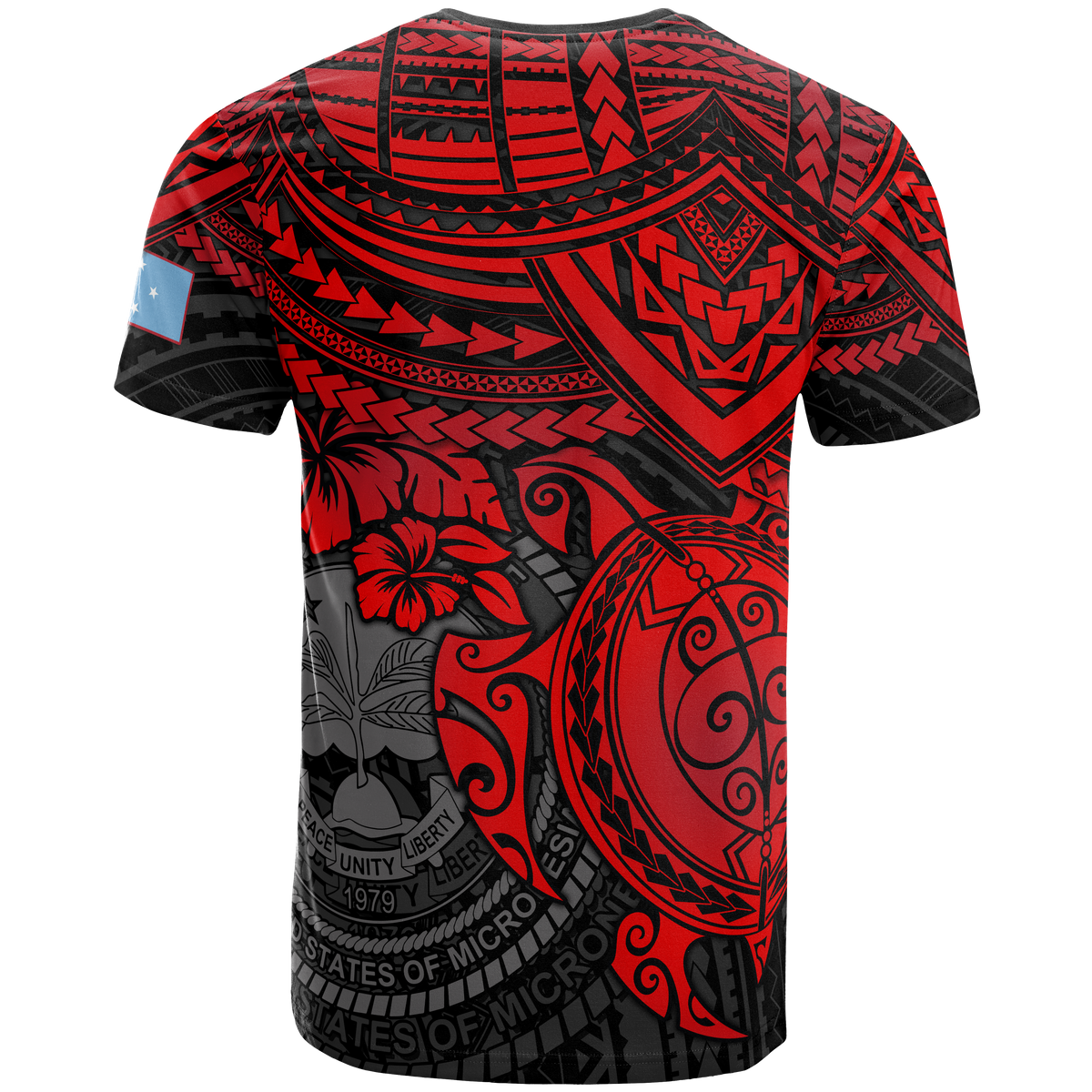 Federated States of Micronesia T Shirt F S M Seal Red Turtle Hibiscus - Polynesian Pride