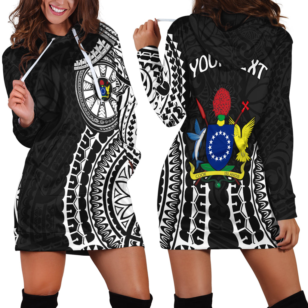 (Custom Personalised) Cook Islands Hoodie Dress Polynesian Cultural The Best For You LT13 Black - Polynesian Pride