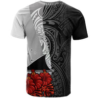 Tokelau Polynesian T Shirt Coat of Arms With Hibiscus White - Polynesian Pride