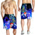 CNMI Men's Short - Humpback Whale with Tropical Flowers (Blue) - Polynesian Pride