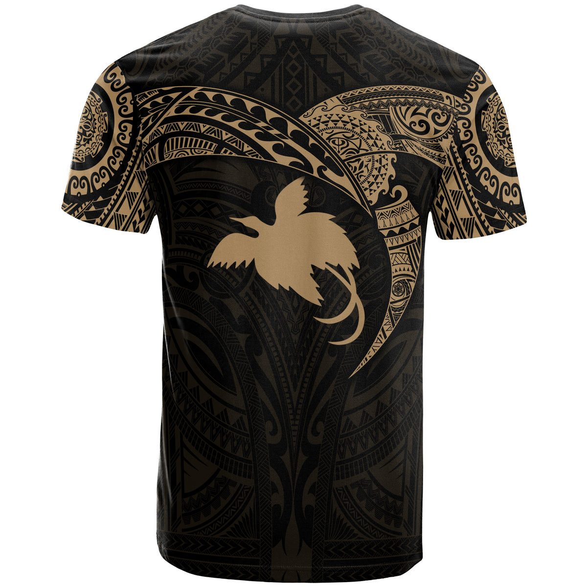 Papua New Guinea Polynesian T Shirt Full Color Heart Shield - Polynesian Pride