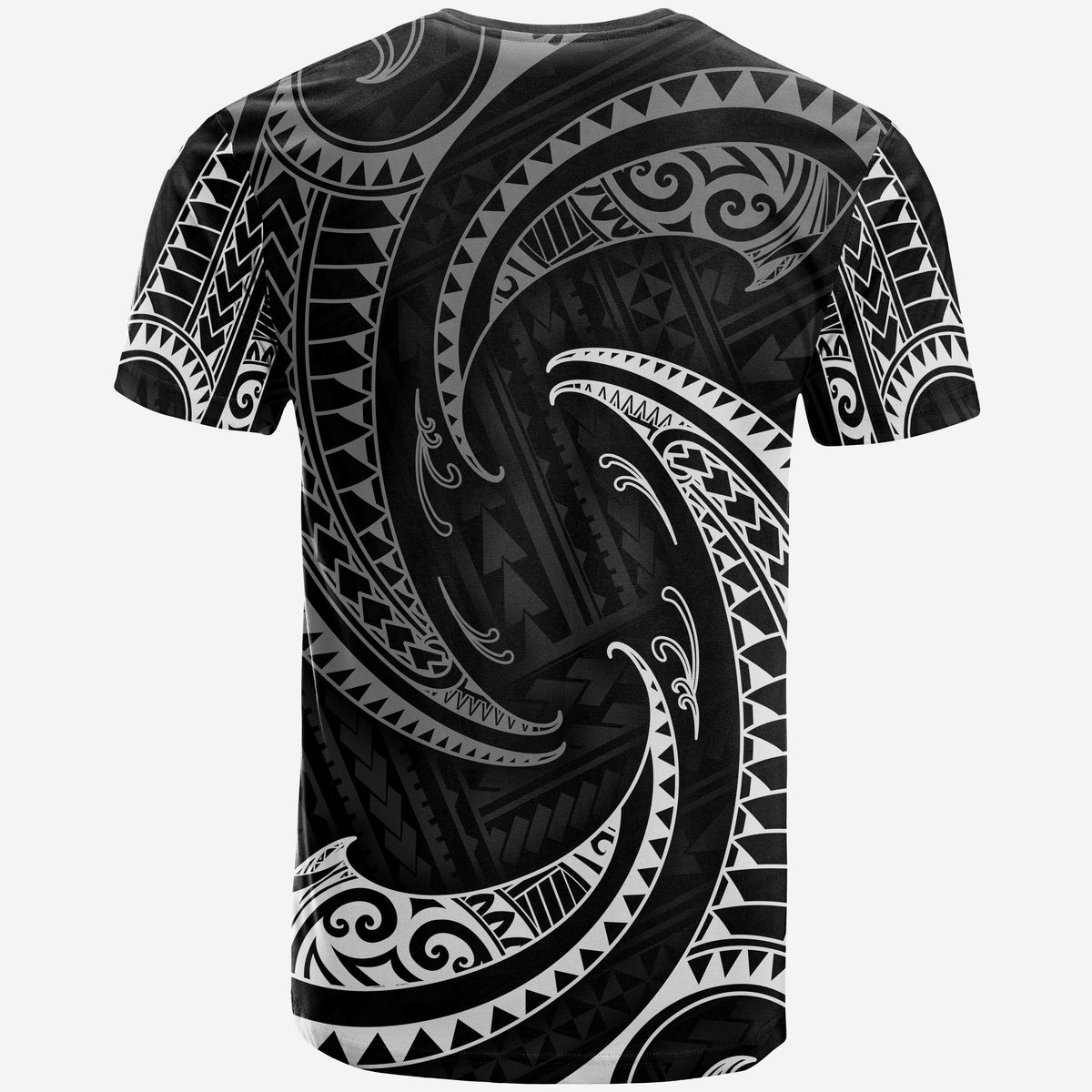 Polynesian Saltwater Nations T Shirt White Tribal Wave Black Version - Polynesian Pride