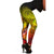 Chuuk Women's Leggings - Humpback Whale with Tropical Flowers (Yellow) Yellow - Polynesian Pride