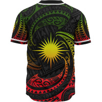 Marshall Islands Polynesian Baseball Shirt - Reggae Tribal Wave - Polynesian Pride