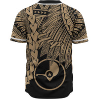 Yap Polynesian Baseball Shirt - Tribal Wave Tattoo Gold - Polynesian Pride