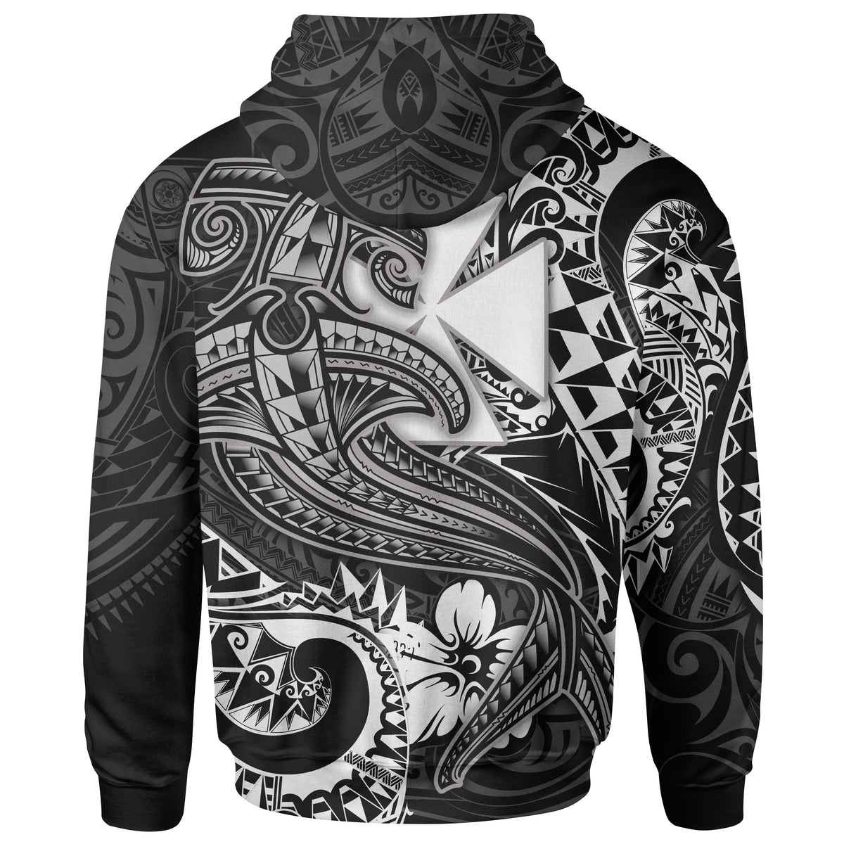 Polynesian Wallisnd Futuna Hoodie White Shark Polynesian Tattoo - Polynesian Pride