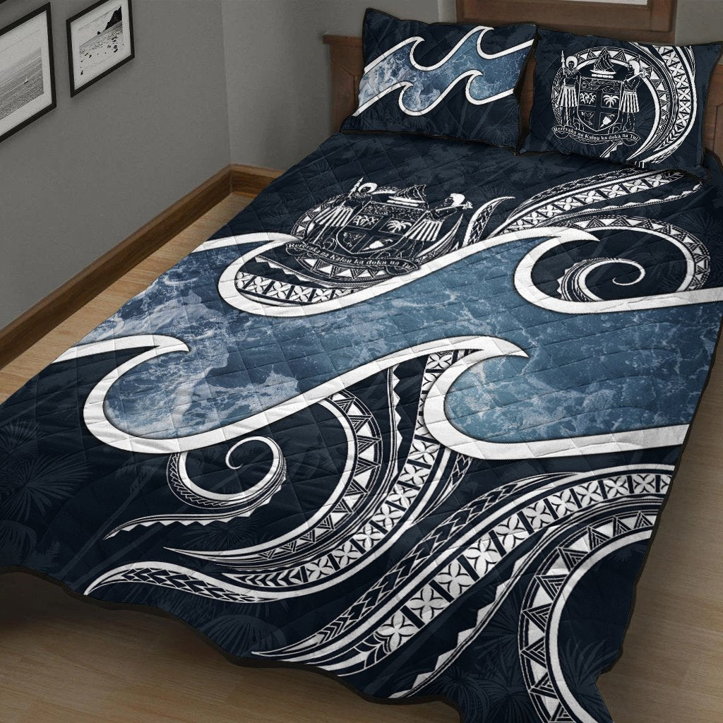 Fiji Polynesian Quilt Bed Set - Ocean Style Blue - Polynesian Pride