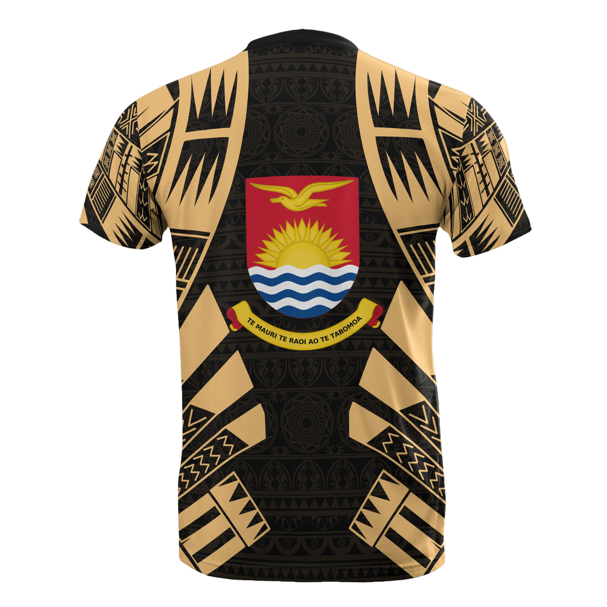 Kiribati T Shirt Kiribati Coat Of Arms Polynesian Tattoo Gold Style - Polynesian Pride