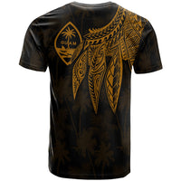 Guam Custom T Shirt Polynesian Wings (Golden) - Polynesian Pride