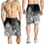 Custom Personalised Samoa Men's Shorts - Humpback Whale with Tropical Flowers (White) - Polynesian Pride