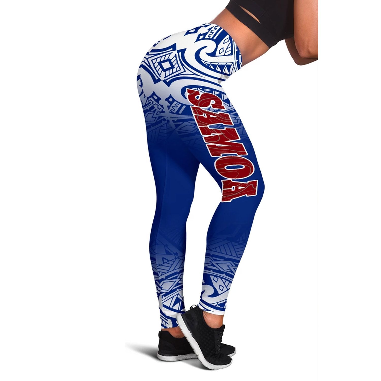 Samoa Women's Leggings - Polynesian Fog Blue Blue - Polynesian Pride