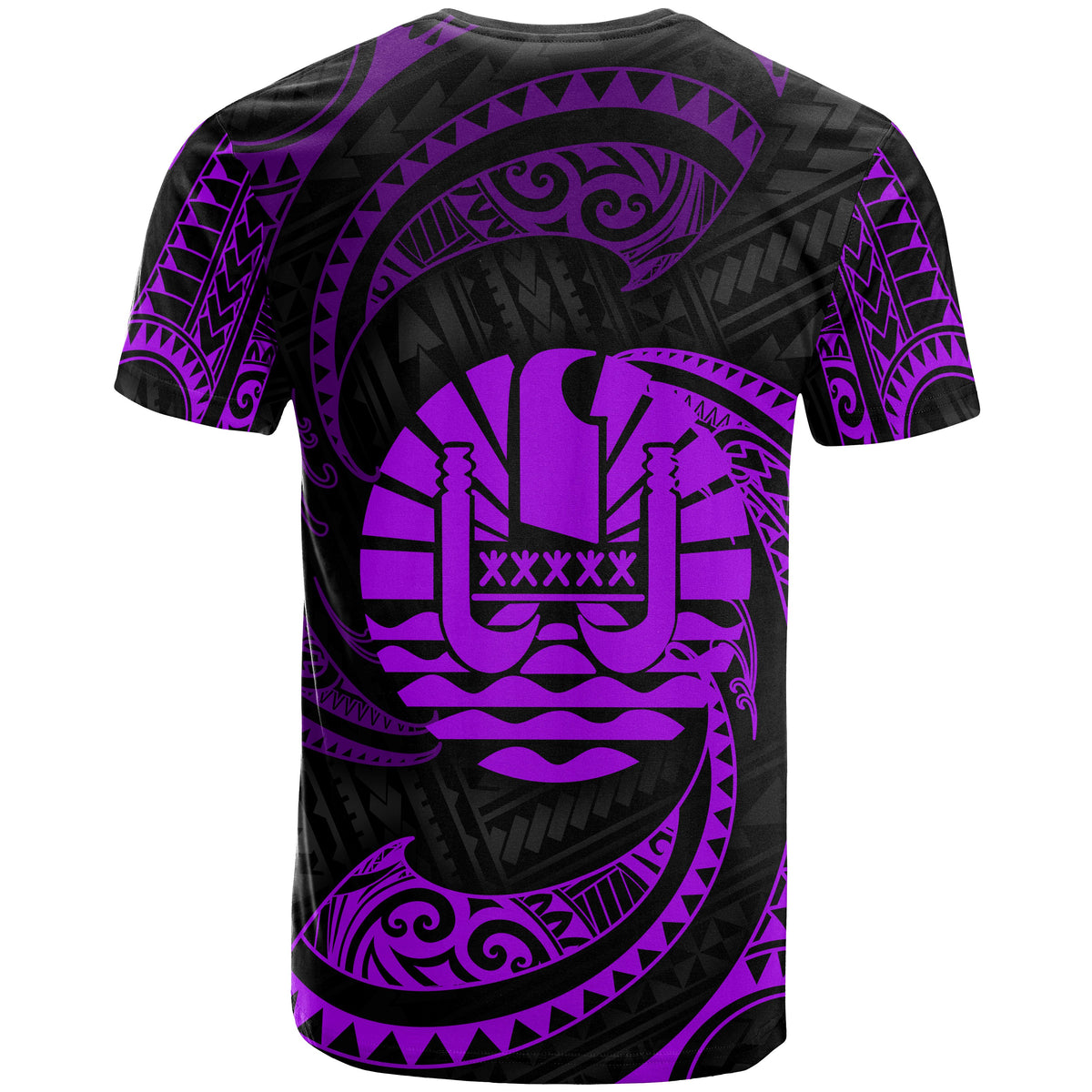 Tahiti Polynesian Custom T Shirt Purple Tribal Wave - Polynesian Pride