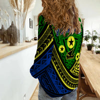 (Custom Personalised) Vanuatu Malampa Province Tribal Pattern Women Casual Shirt - LT12 - Polynesian Pride