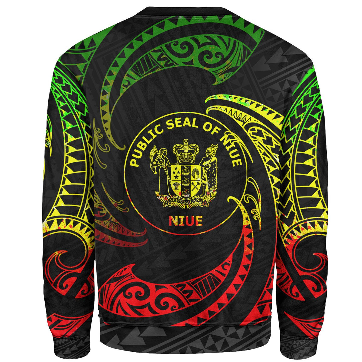 Niue Polynesian Sweater - Reggae Tribal Wave - Polynesian Pride