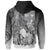 Fiji Zip up Hoodie Humpback Whale with Tropical Flowers (White) - Polynesian Pride