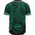 Federated States Of Micronesia Polynesian Baseball Shirt - Tribal Wave Tattoo Green - Polynesian Pride